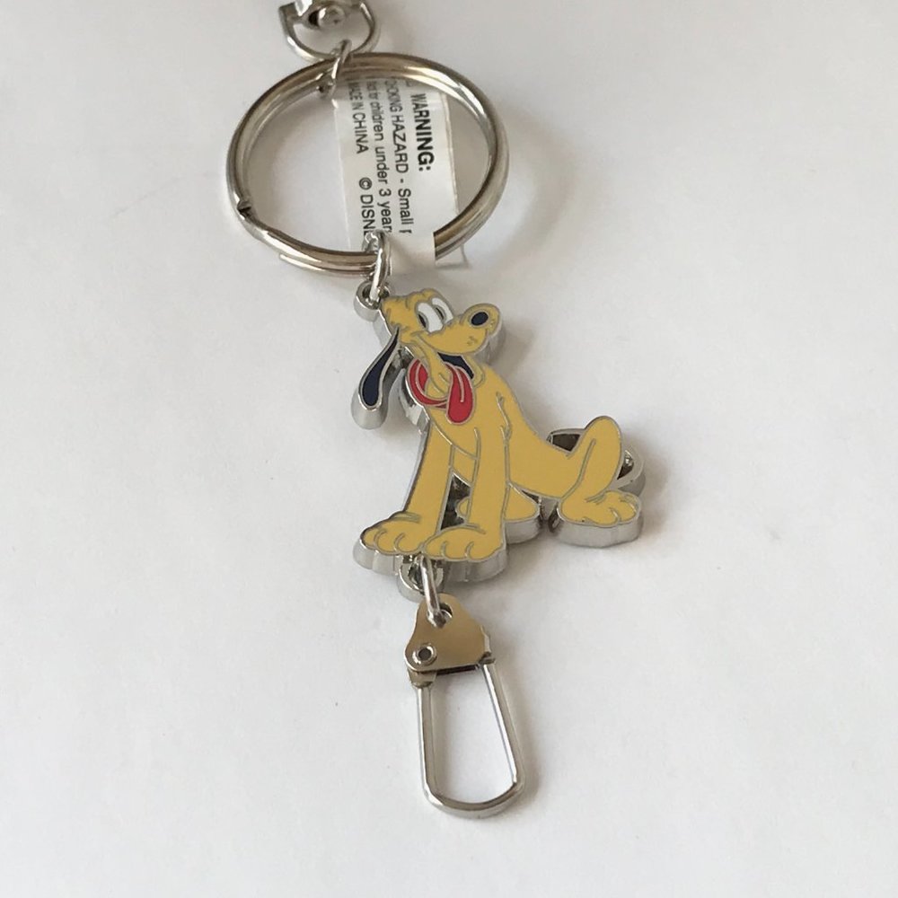 Disney Pluto Dog Fab 5 Zipper Pull Keychain Purse Charm Keyring Disneyana Walt
